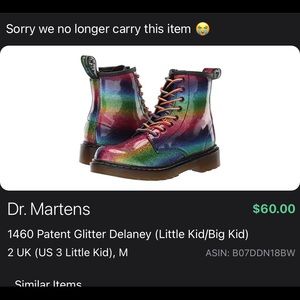 Dr Martens Kids size 3 EUC Rainbow boots